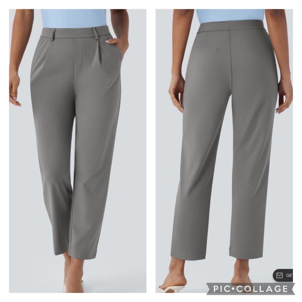 HALARA Women's Straight-Leg Dress Pants in Gray